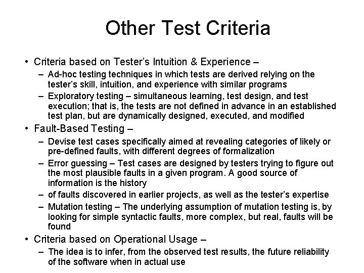 software testing benchmarks