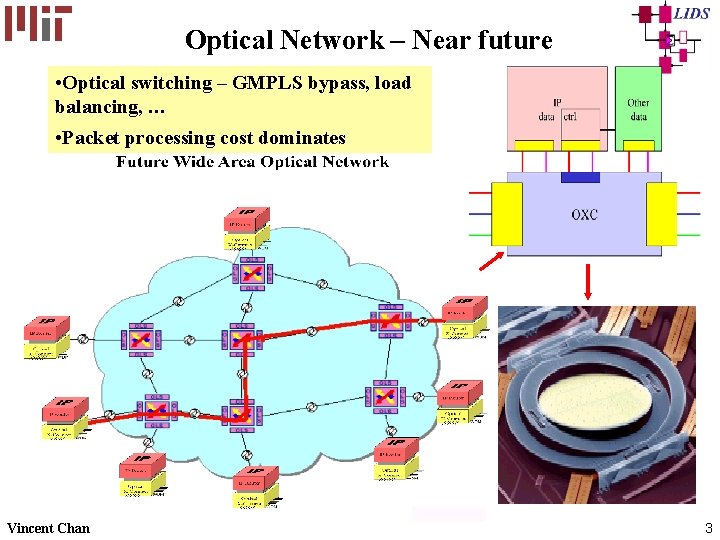 Optical Network – Near future • Optical switching – GMPLS bypass, load balancing, … Optical Network – Near future • Optical switching – GMPLS bypass, load balancing, …