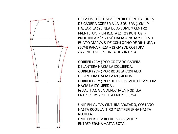 DE LA UNIO DE LINEA CENTRO FRENTE Y LINEA DE CADERA CORRER A LA