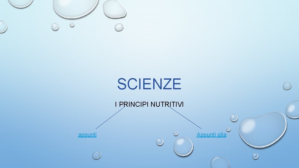 SCIENZE I PRINCIPI NUTRITIVI appunti Appunti gita 