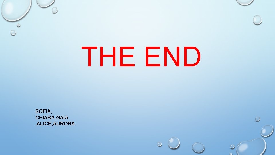 THE END SOFIA, CHIARA, GAIA , ALICE, AURORA 