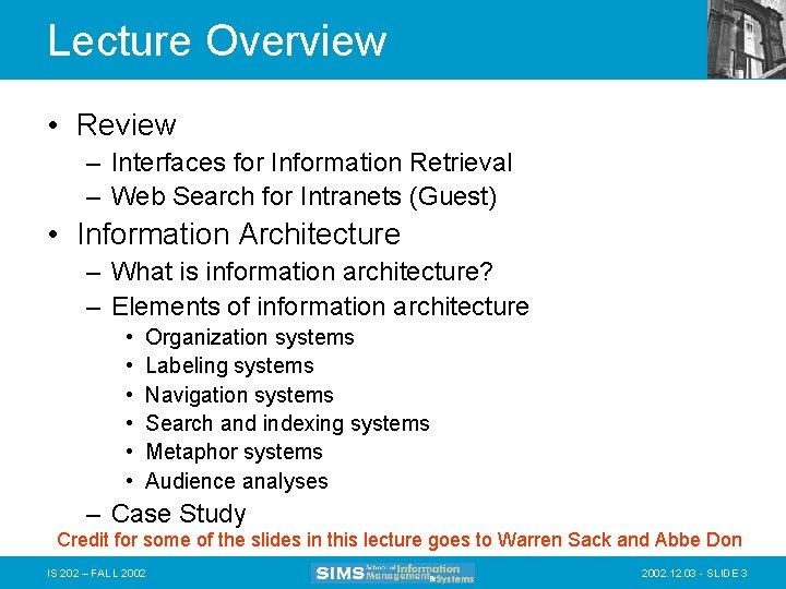 Lecture Overview • Review – Interfaces for Information Retrieval – Web Search for Intranets