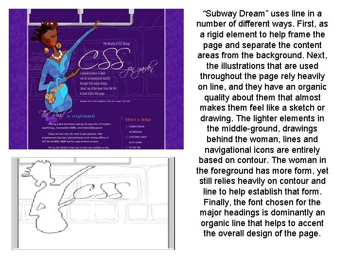 “Subway Dream” uses line in a number of different ways. First, as a rigid