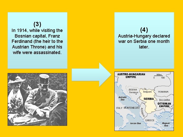 (3) In 1914, while visiting the Bosnian capital, Franz Ferdinand (the heir to the