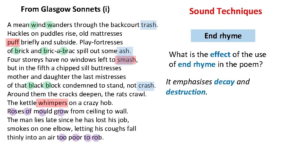 From Glasgow Sonnets (i) A mean wind wanders through the backcourt trash. Hackles on From Glasgow Sonnets (i) A mean wind wanders through the backcourt trash. Hackles on