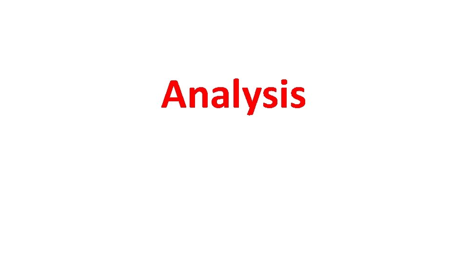 Analysis Analysis
