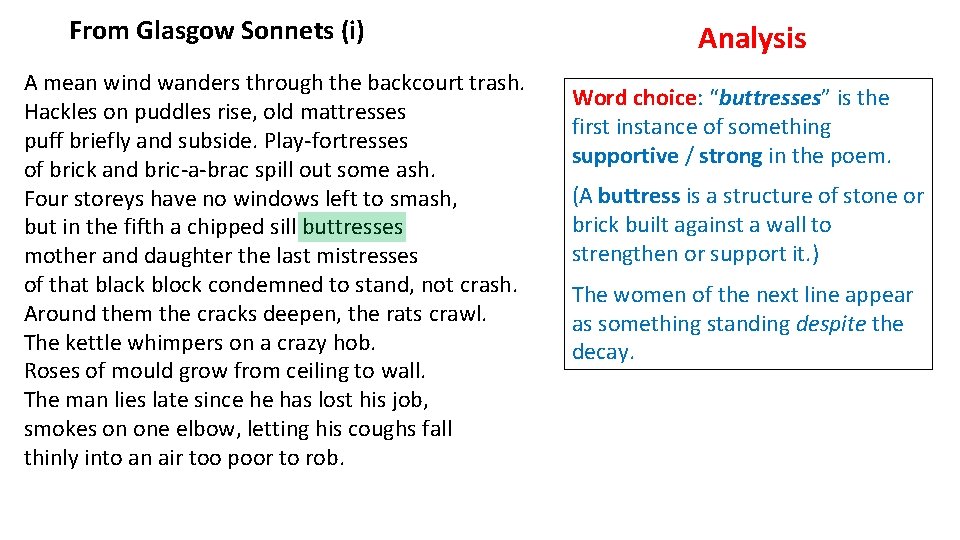 From Glasgow Sonnets (i) A mean wind wanders through the backcourt trash. Hackles on From Glasgow Sonnets (i) A mean wind wanders through the backcourt trash. Hackles on