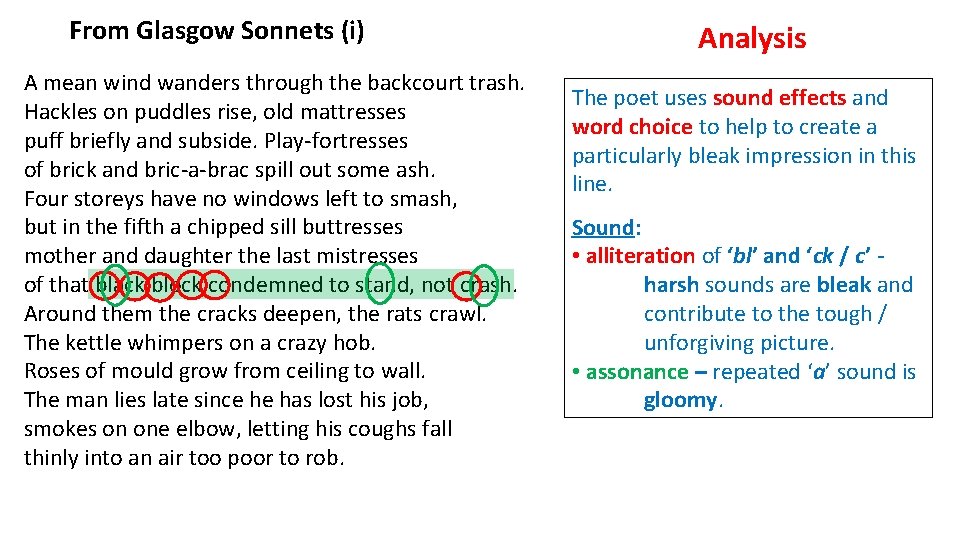 From Glasgow Sonnets (i) A mean wind wanders through the backcourt trash. Hackles on From Glasgow Sonnets (i) A mean wind wanders through the backcourt trash. Hackles on