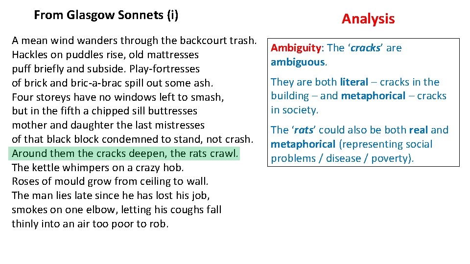 From Glasgow Sonnets (i) A mean wind wanders through the backcourt trash. Hackles on From Glasgow Sonnets (i) A mean wind wanders through the backcourt trash. Hackles on