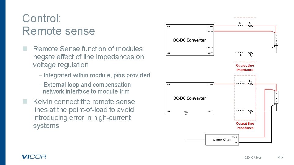 Control: Remote sense n Remote Sense function of modules negate effect of line impedances