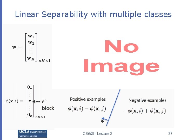 Linear Separability with multiple classes CS 6501 Lecture 3 37 