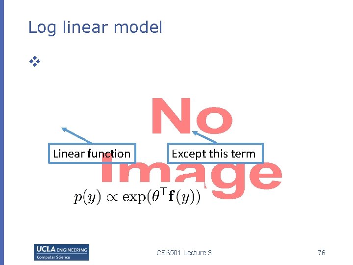 Log linear model v Linear function Except this term CS 6501 Lecture 3 76