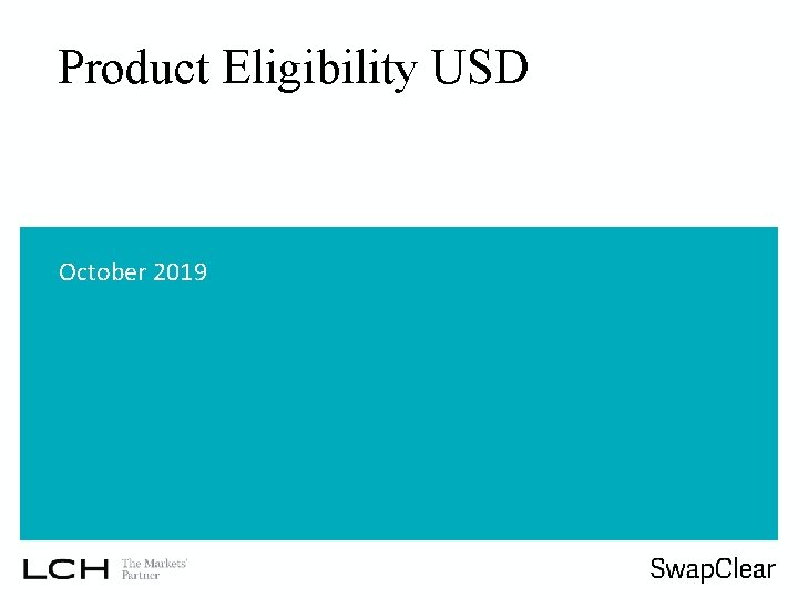 Product Eligibility USD October 2019 