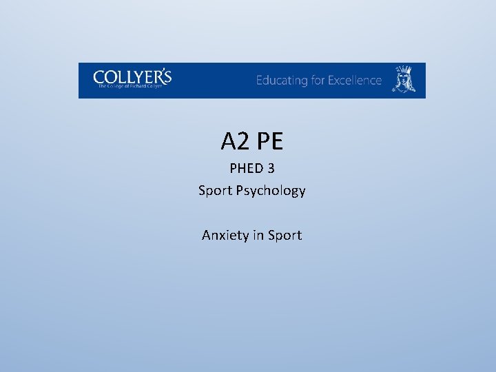 A 2 PE PHED 3 Sport Psychology Anxiety in Sport 