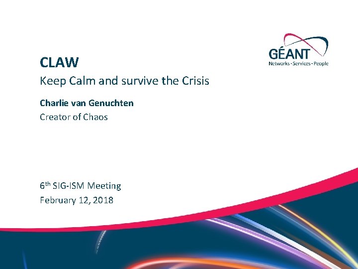 CLAW Keep Calm and survive the Crisis Charlie van Genuchten Creator of Chaos 6