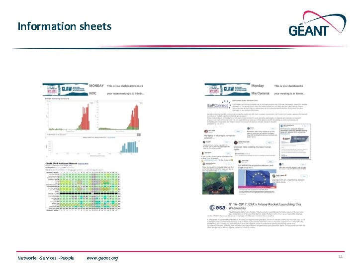 Information sheets Networks ∙ Services ∙ People www. geant. org 11 