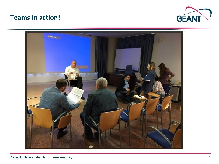 Teams in action! Networks ∙ Services ∙ People www. geant. org 12 