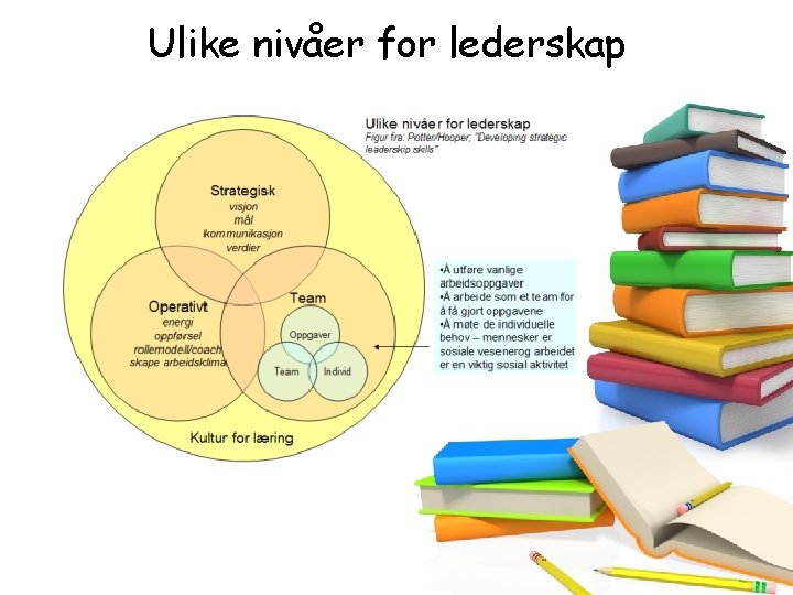 Ulike nivåer for lederskap Ulike nivåer for lederskap