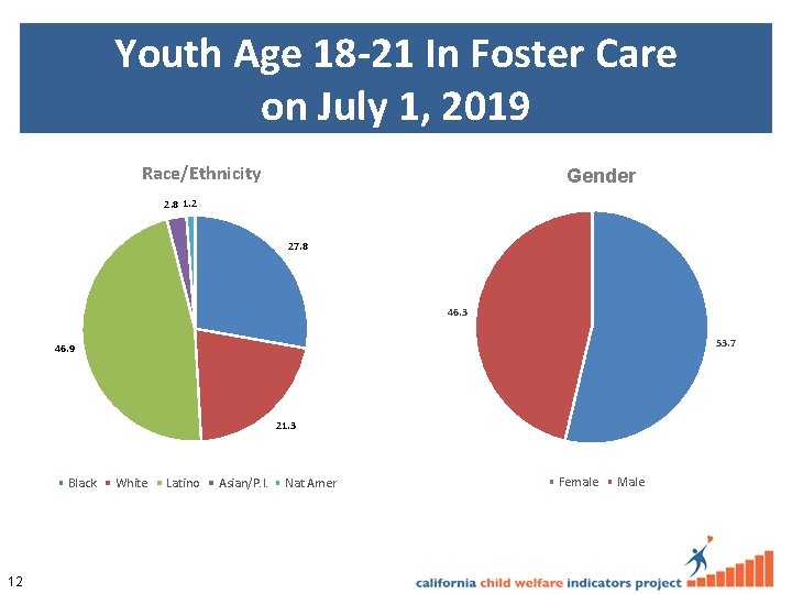 Youth Age 18 -21 In Foster Care on July 1, 2019 Race/Ethnicity Gender 2.