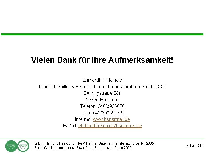 Vielen Dank für Ihre Aufmerksamkeit! Ehrhardt F. Heinold, Spiller & Partner Unternehmensberatung Gmb. H