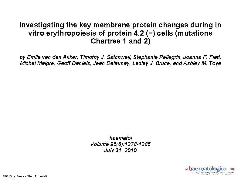 Investigating the key membrane protein changes during in vitro erythropoiesis of protein 4. 2