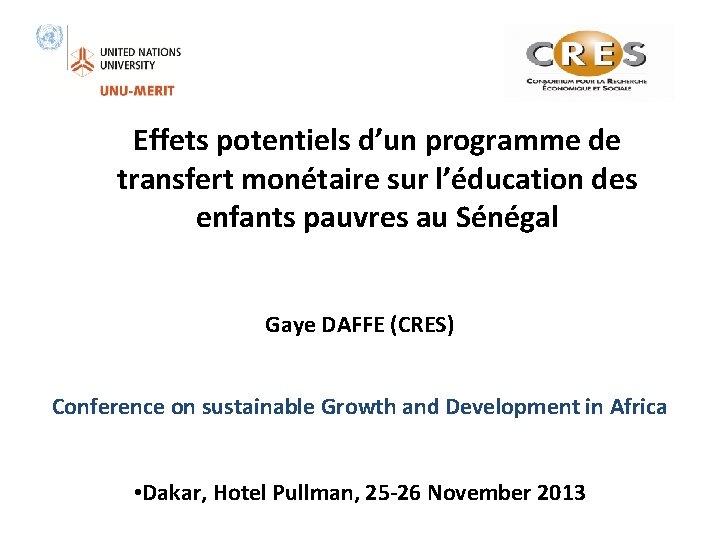 Effets potentiels d’un programme de transfert monétaire sur l’éducation des enfants pauvres au Sénégal