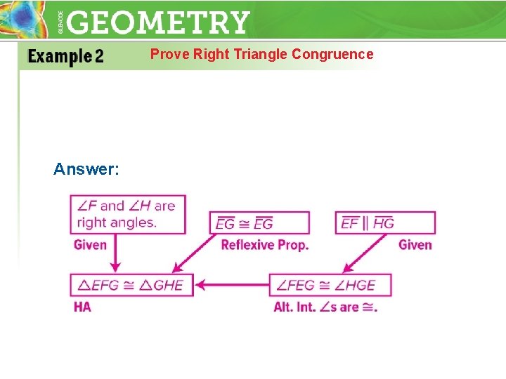 Prove Right Triangle Congruence Answer: 