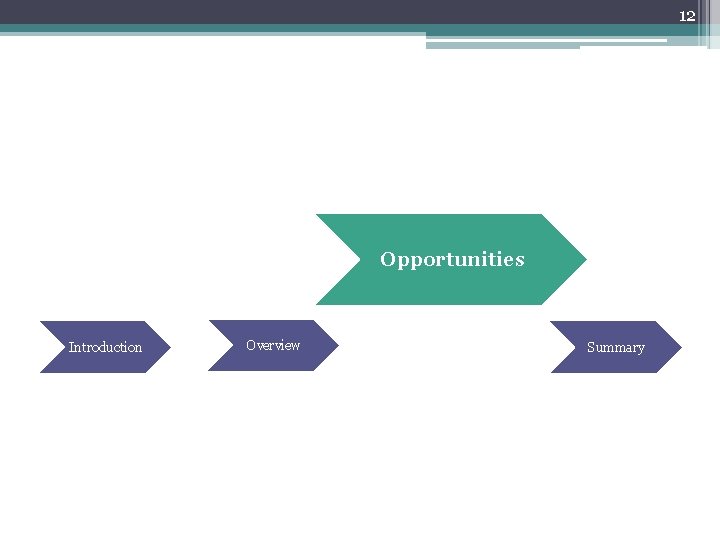 12 Opportunities Introduction Overview Summary 