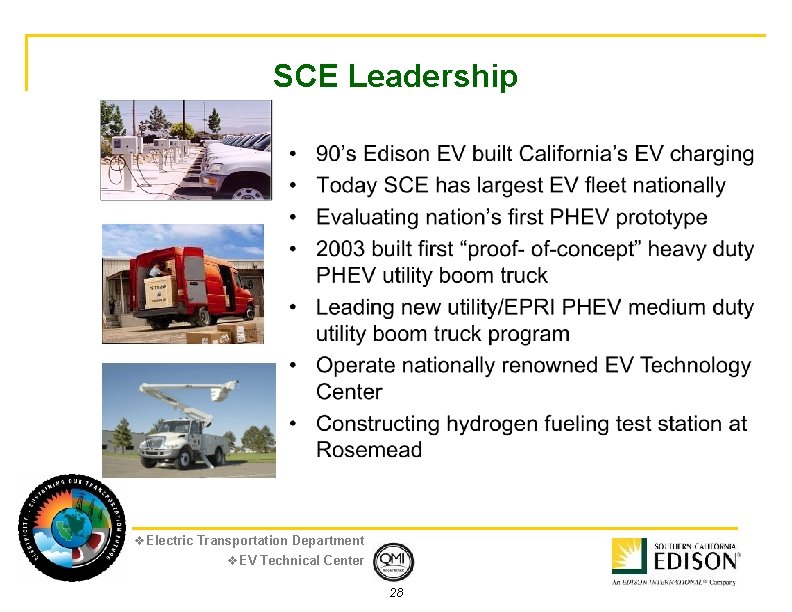 SCE Leadership v. Electric Transportation Department v. EV Technical Center 28 