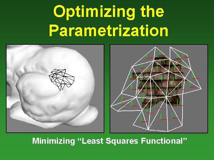 Optimizing the Parametrization Minimizing “Least Squares Functional” 