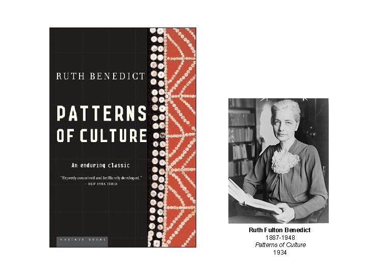 Ruth Fulton Benedict 1887 -1948 Patterns of Culture 1934 Ruth Fulton Benedict 1887 -1948 Patterns of Culture 1934