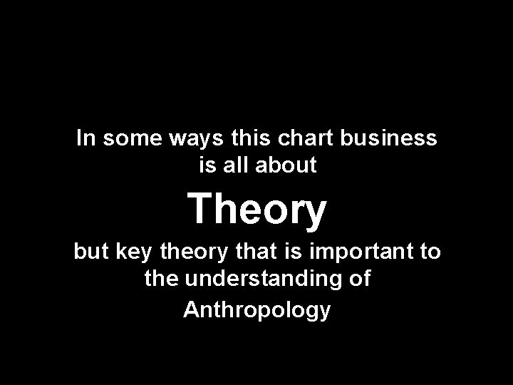 In some ways this chart business is all about Theory but key theory that In some ways this chart business is all about Theory but key theory that