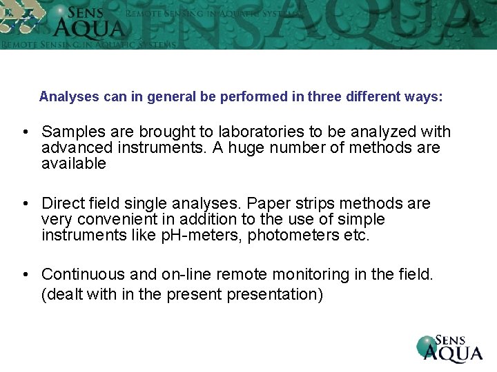 Automatic Monitoring of Heavy Metals in Waters yvind