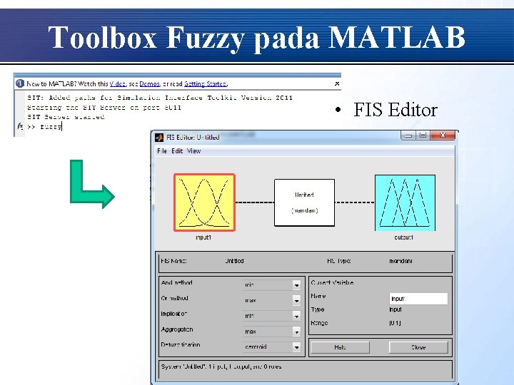 Toolbox Fuzzy pada MATLAB • FIS Editor 