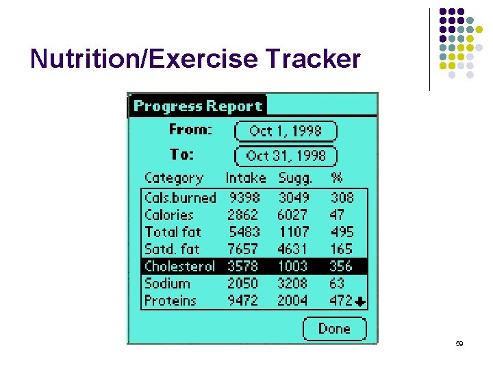 Nutrition/Exercise Tracker 59 