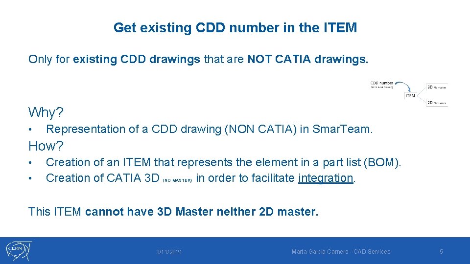 Get existing CDD number in the ITEM Only for existing CDD drawings that are