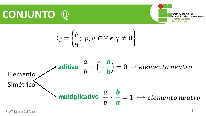  aditivo multiplicativo Profª Juliana Schivani 3 