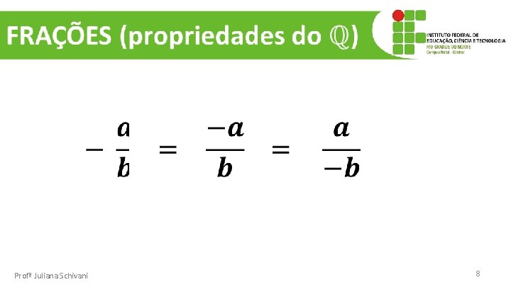  Profª Juliana Schivani 8 