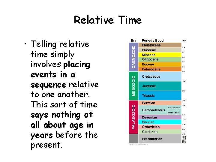 Relative Time • Telling relative time simply involves placing events in a sequence relative