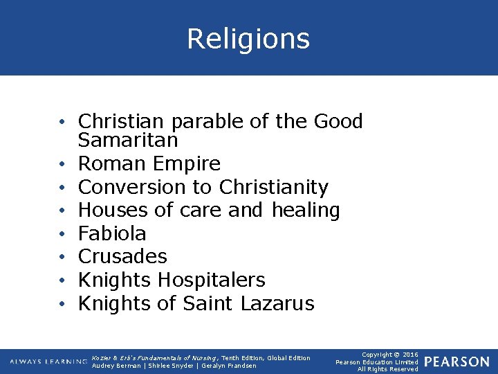 Religions • Christian parable of the Good Samaritan • Roman Empire • Conversion to