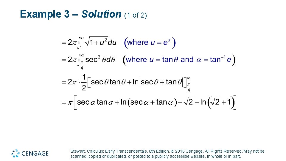 Example 3 – Solution (1 of 2) Stewart, Calculus: Early Transcendentals, 8 th Edition.