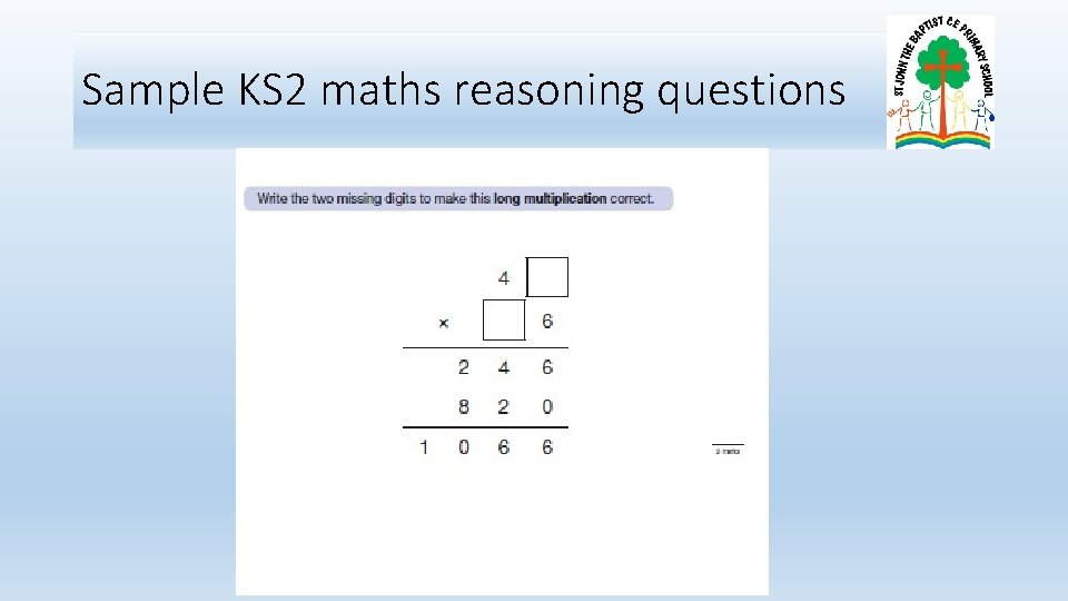 Sample KS 2 maths reasoning questions 