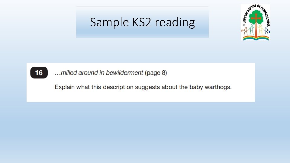 Sample KS 2 reading 