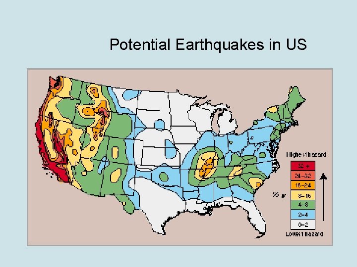 Potential Earthquakes in US 