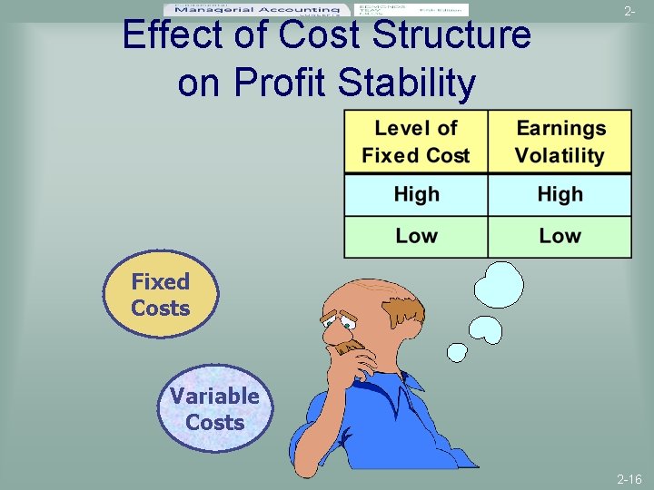 Effect of Cost Structure on Profit Stability 2 - Fixed Costs Variable Costs 2