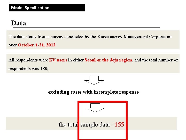 Model Specification Data The data stems from a survey conducted by the Korea energy Model Specification Data The data stems from a survey conducted by the Korea energy