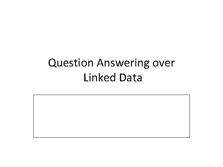 Question Answering over Linked Data 