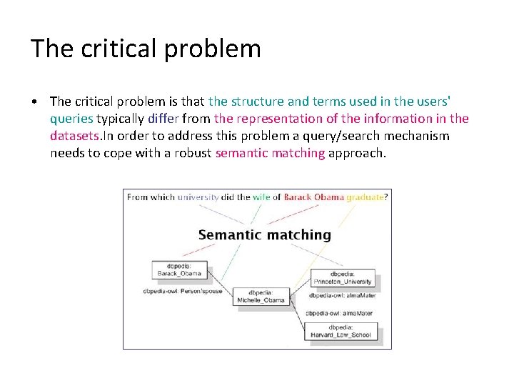 The critical problem • The critical problem is that the structure and terms used