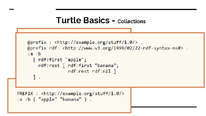 Turtle Basics - Collections ● “(…)”Må dukke opp enten ved subject eller object posisjonen