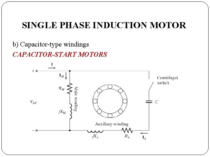 Single phase induction start motor